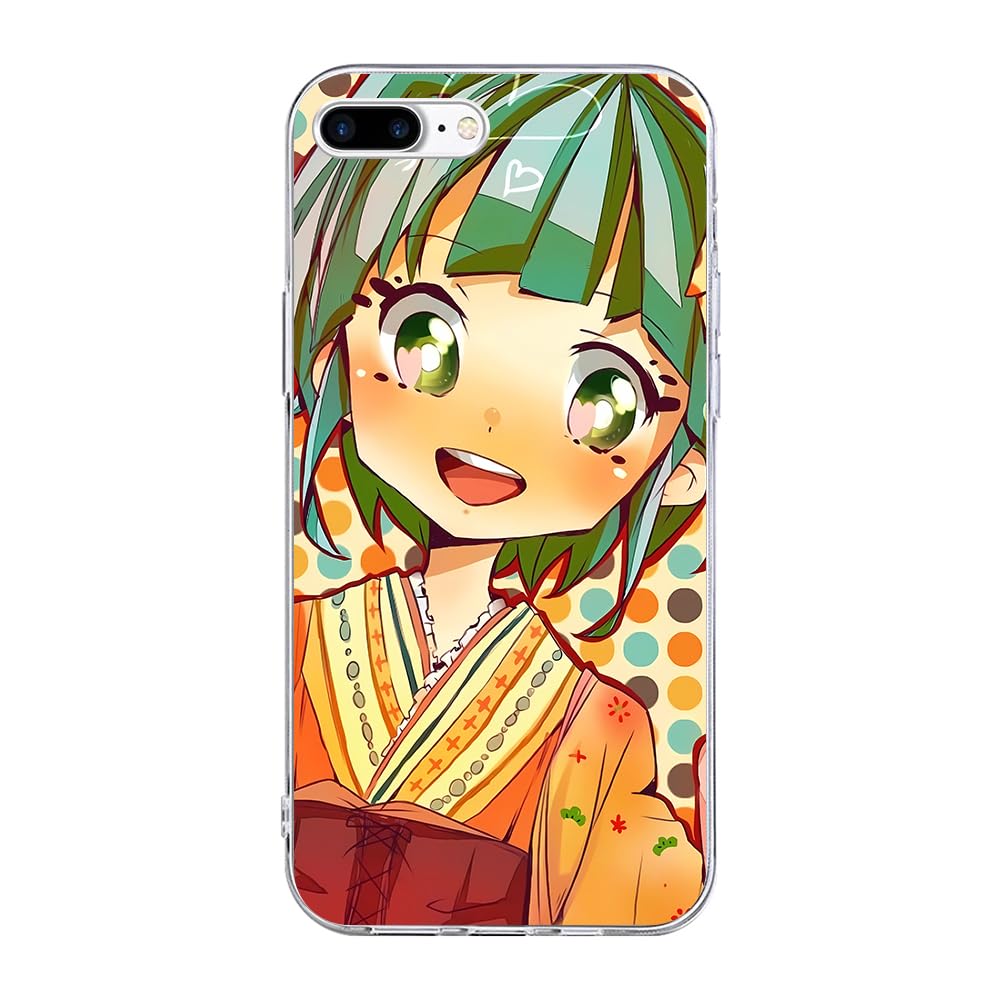 Clear Soft Thin Anti-Stain Lightweight TPU Transparent Wireless-Charging Cover Case for Apple iPhone 7 Plus/8 Plus Kayano Kaede Anime Japan Role09