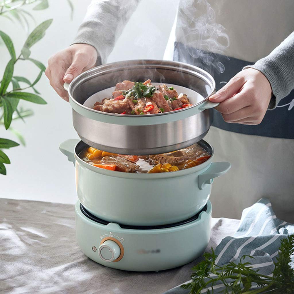 Marmite électrique Multi-Fonction Vapeur marmite électrique dortoir étudiant marmite électrique cuisinière Fendue ménage Petit Wok électrique (Size : 242mmx212mmx65mm)