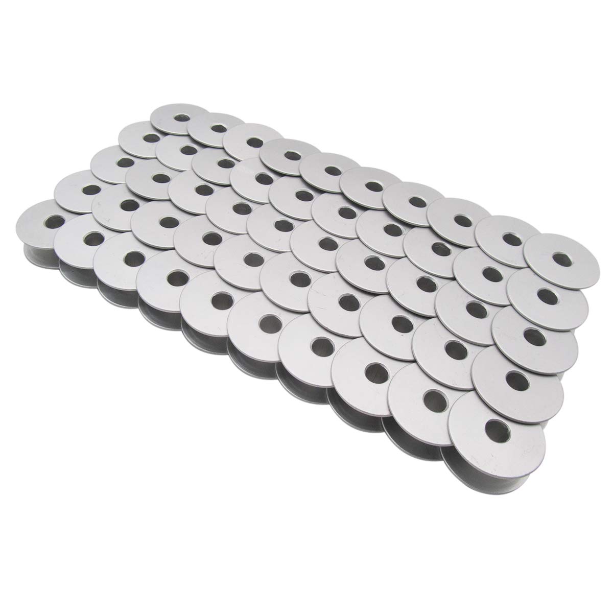 ckpsms Brand - #18034A Aluminum M Larger BOBBINS Compatible with/Replacement for Brother Brand JUKI Brand PFAFF Brand CONSEW Brand YAMATA Brand (50PCS)