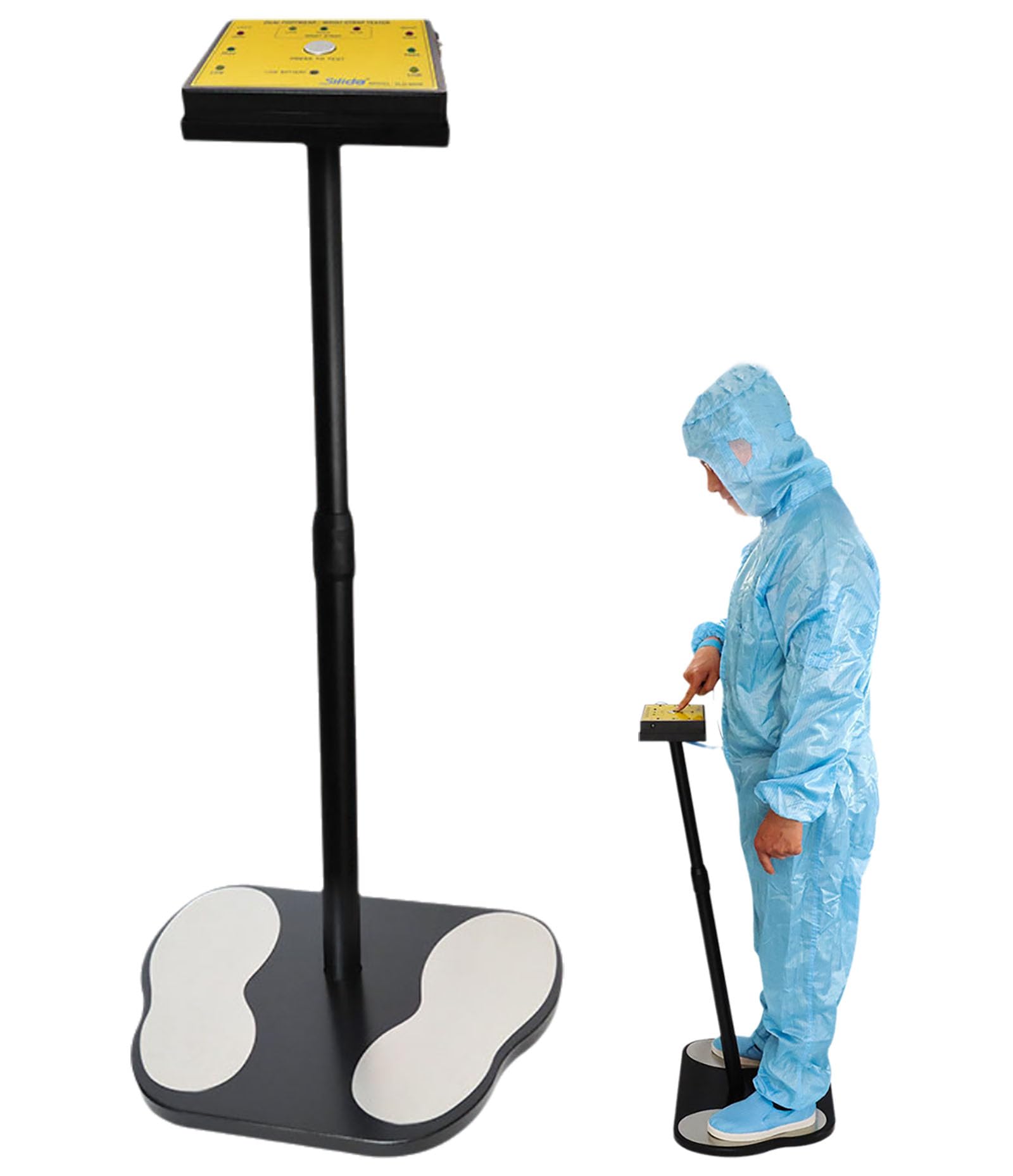 FXNFXLA Human Body Static Elimination Releaser, Anti Static Wrist Strap and Footwear Testers, with Sound and Light Alarm Function, Adjustable Bracket Height, for Workshop
