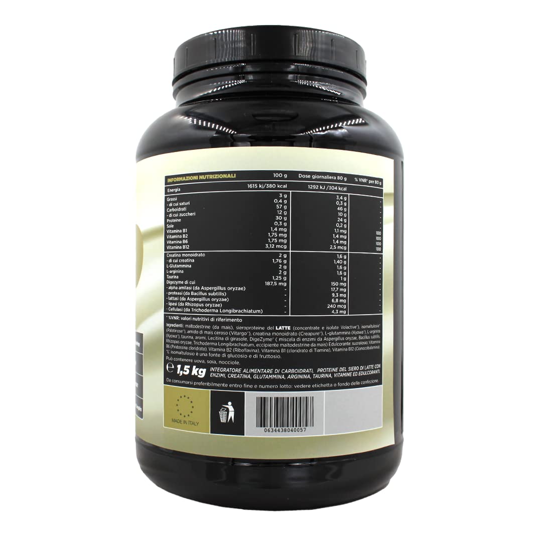 Premier Integratori Massive Gain XXL - 1500g | Polvere di carboidrati, proteine del siero di latte concentrate e isolate Volactive® (Cioccolato bianco)