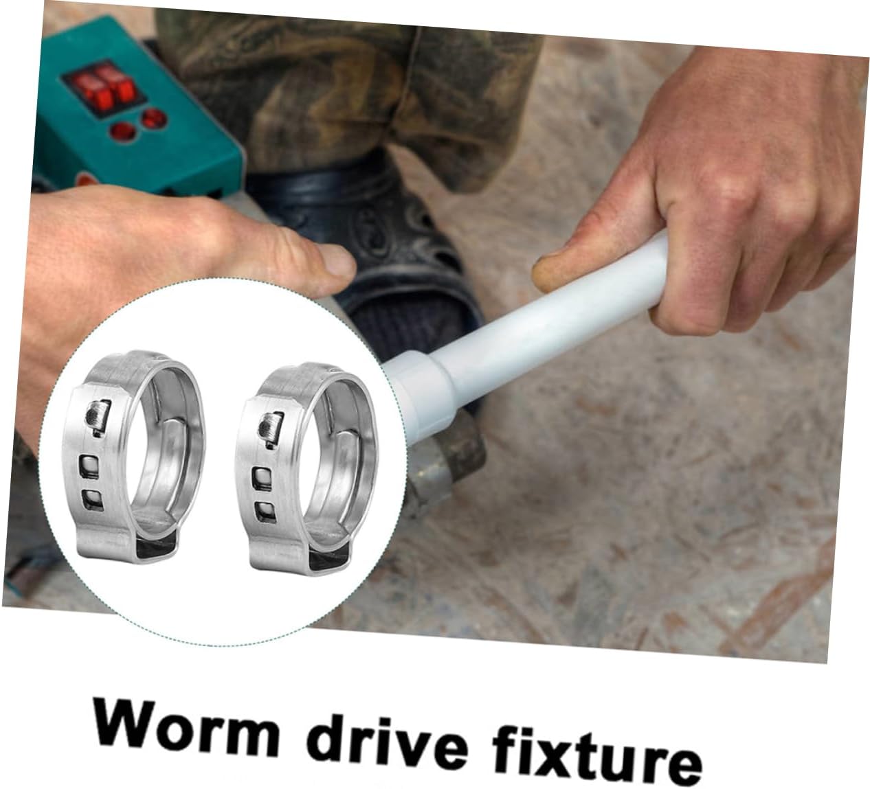 Cabilock Combination Clamp Kit Stainless Steel Single Ear Clamps Easy Storage Case for Hoses