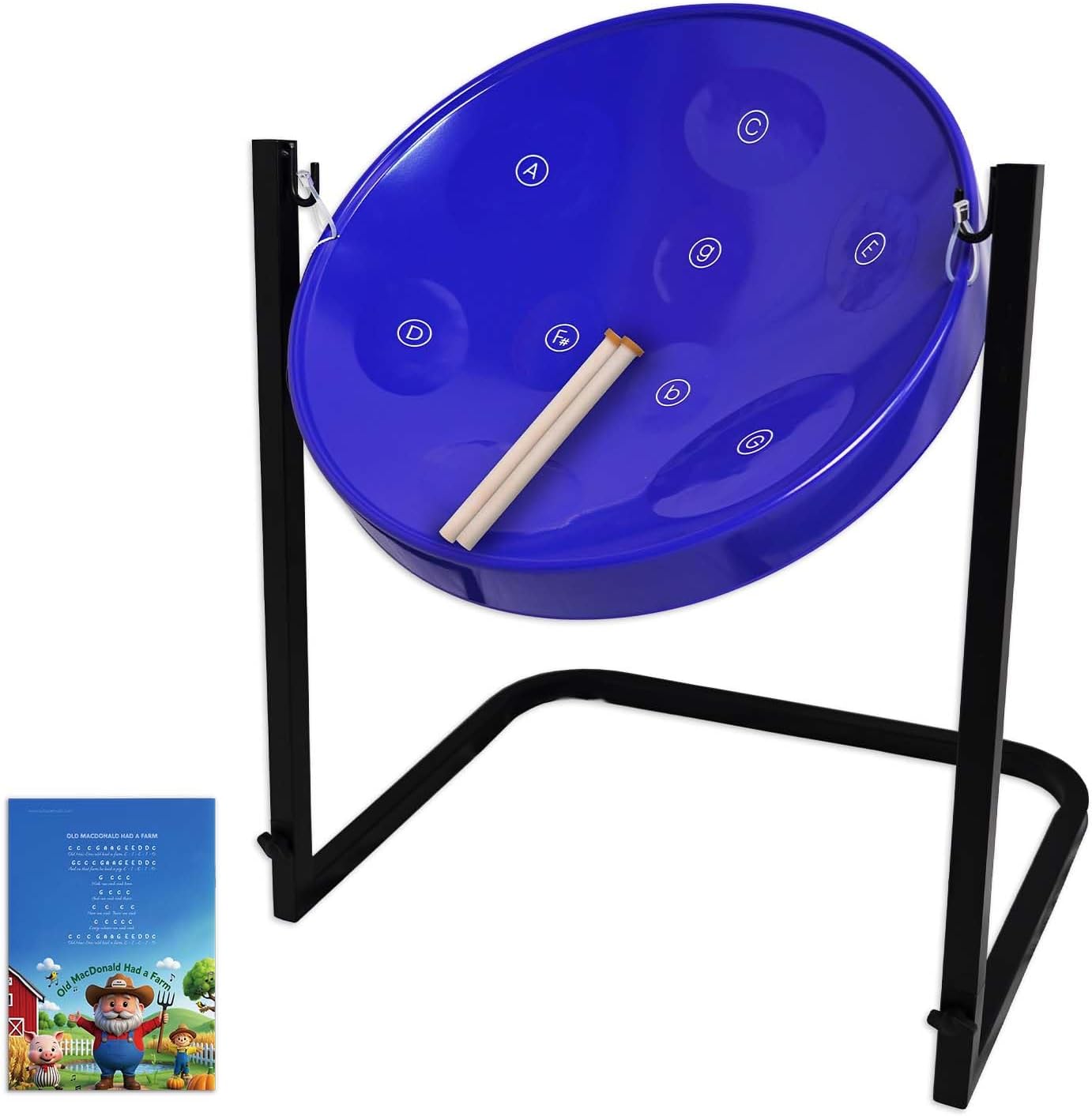 9-Note Steelpan (Steel Drum) with Stand - Educational Musical Instrument for Beginners and Hobbyists by Suttaya