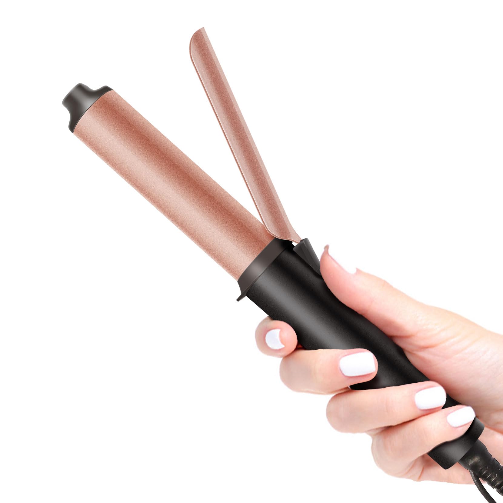 LANDOT Mini Travel Curling Iron 22cm Compact Dual Voltage Hair Curler Fast Heat Up 30s Adjustable Temp Fine Short Hair