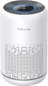 Purificador de ar HEPA para quarto – filtra odores de pelos de pelos – Portátil com esponja de fragrância – Modo de suspensão e controle de velocidade – AC300 (branco)