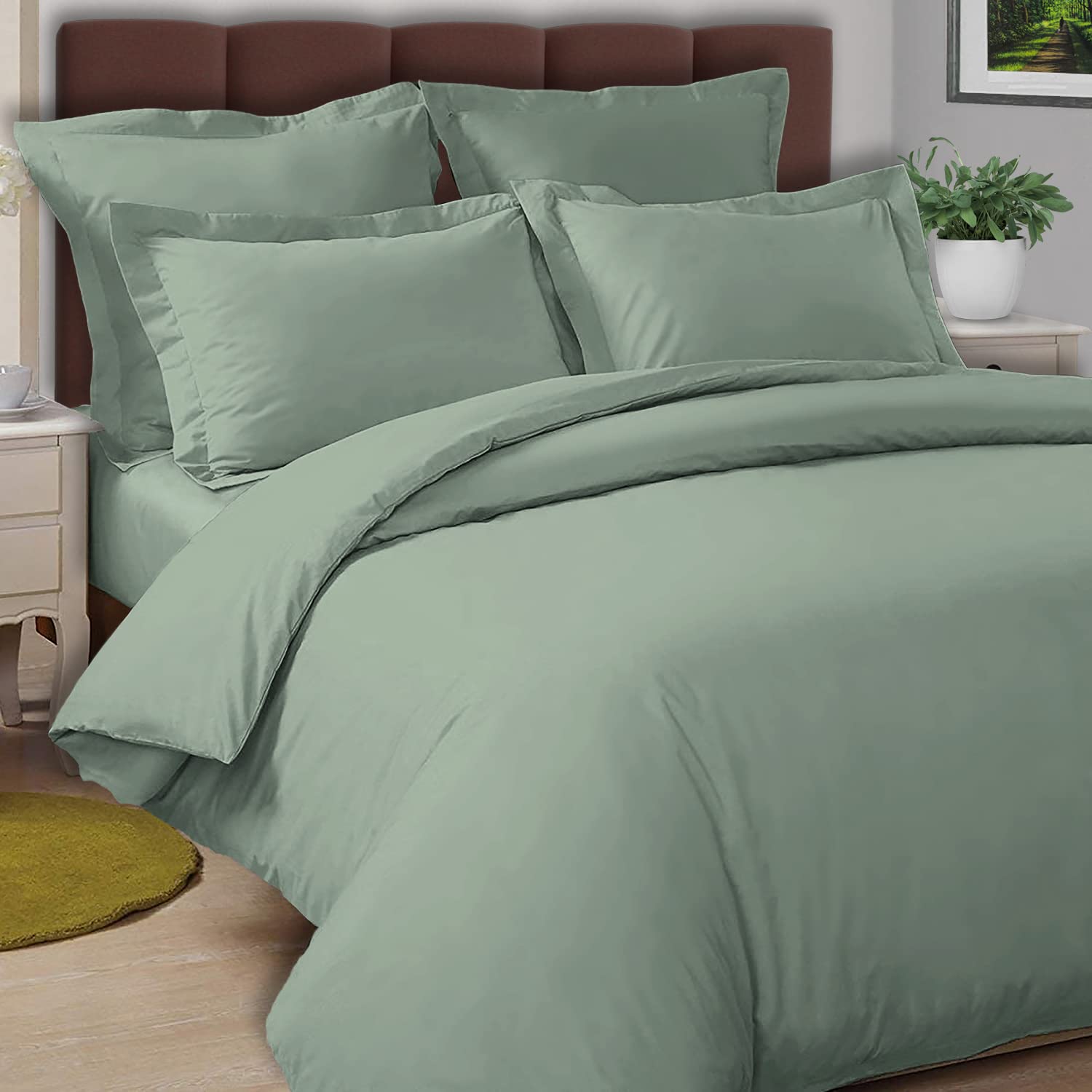 Pizuna Sea Foam Cotton Percale Single Duvet Cover Set 100% Long Staple Combed Cotton Duvet Cover Single 140X200 Cm, Percale Weave Quilt Cover With Button Closure (Single Duvet Cover)