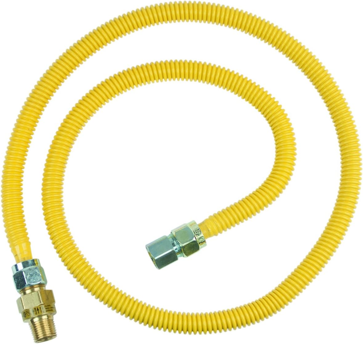 CSSC45E-60 P 1/2-Inch MIP EFV x 1/2-Inch FIP x 60-Inch Safety+PLUS Gas Appliance Connector, 5/8-Inch, OD 93,200 BTU