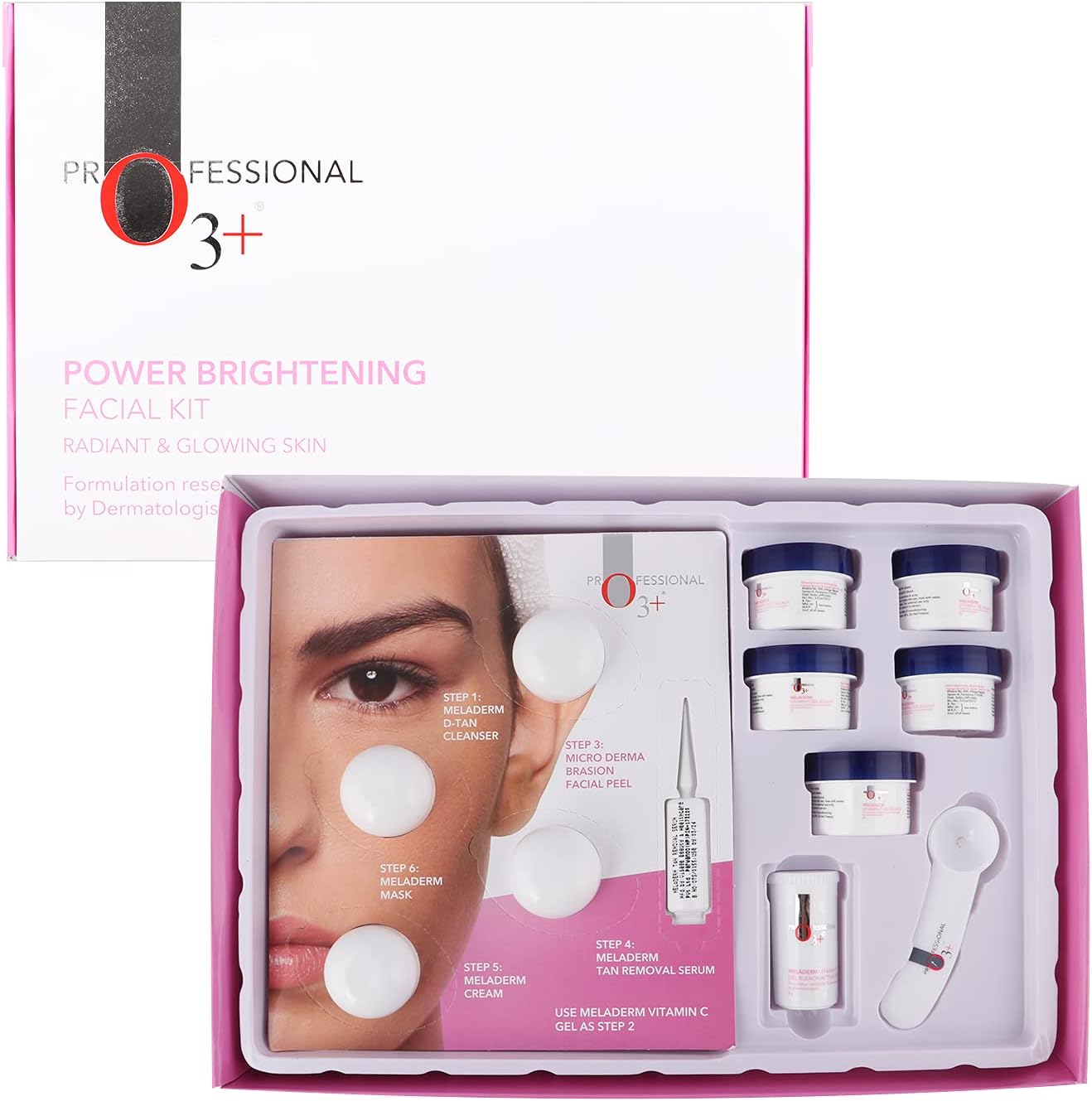 O3+ Power Brightening Facial Kit For Radiant and Glowing Skin ,163gm