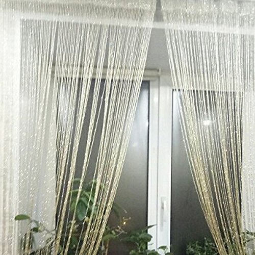 EisEyen Hilos divisoria (Cortina de Hilos (Pared Cortina escaparate Decoración para Boda Café Restaurante Hilos Store biombos Protección contra Insectos Ökotex Deko 1 * 2 m