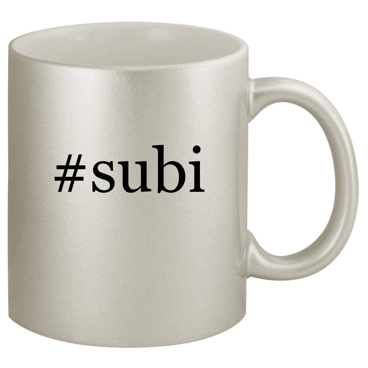 #subi - Ceramic Hashtag 11oz Silver Coffee Mug, Silver