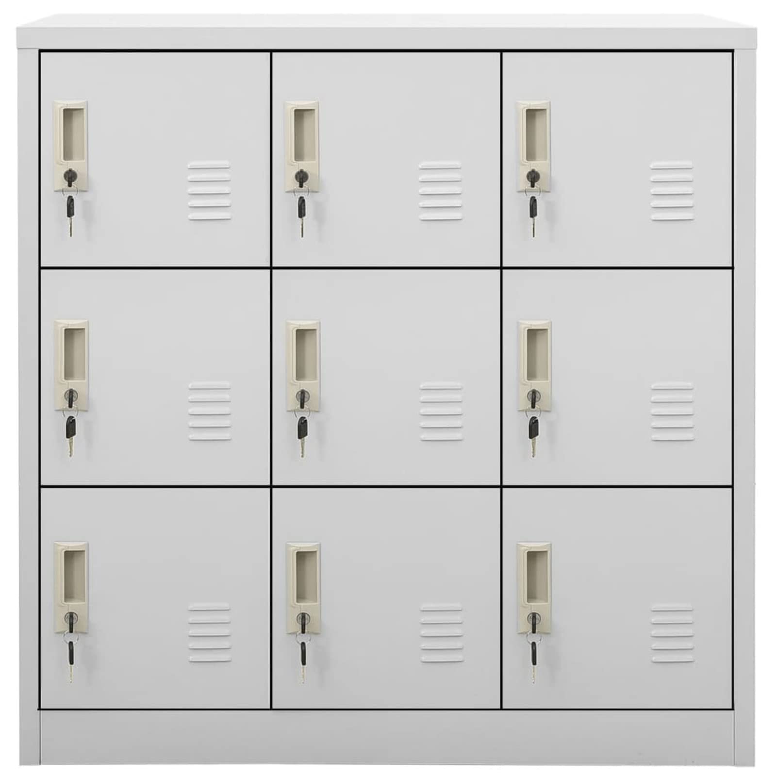 Lot de 5 casiers en métal pour bureau – Armoire en acier gris, 90 x 45 x 92,5 cm, rangement sécurisé avec clé, design durable pour écoles et lieux de travail