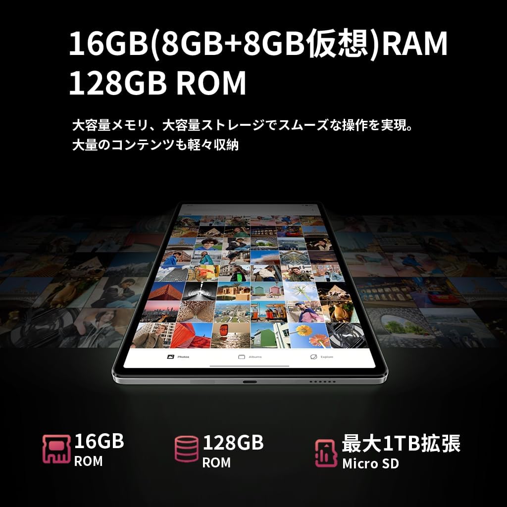 Side and back view of the BNCF Bpad Mini tablet, highlighting the camera module and side buttons.