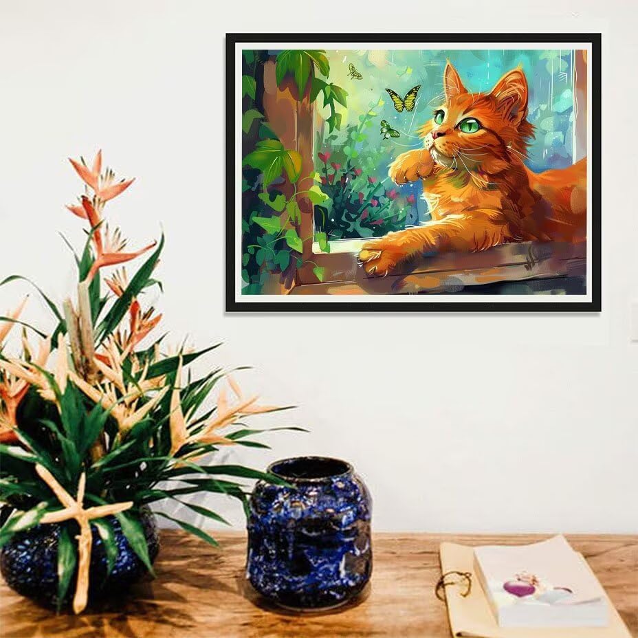 Kit point de croix set cristal chat grand format pour détente DIY - 2
