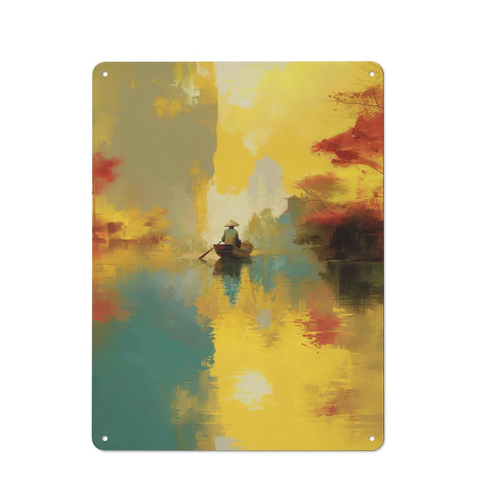 Junmoney Vietnamese Sunrise Vintage Printed Metal Sign 40X30cm For Workshop Wall, A Decorative Gift For A Newly Furnished Workshop