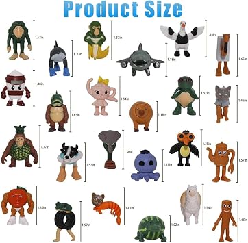 Italian Brainrot Action Figures Set, Italian Brainrot Toys,Tung Tung Tung Sahur Figures,3D Collectible Figures Tralalero Tralala Desk Toy Gifts for Fans,Colleagues,Friends (24PCS)