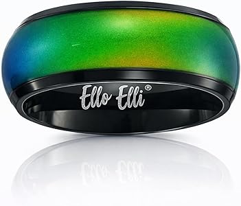 Ello Elli 8mm Color Changing Mood Ring for Men & Women, Stainless