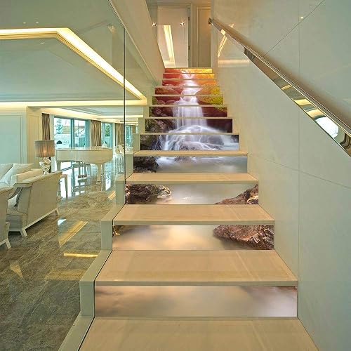 AILEGOU Removable 3D Stair Stickers - Brick Staircase Decals, 13-Stairs