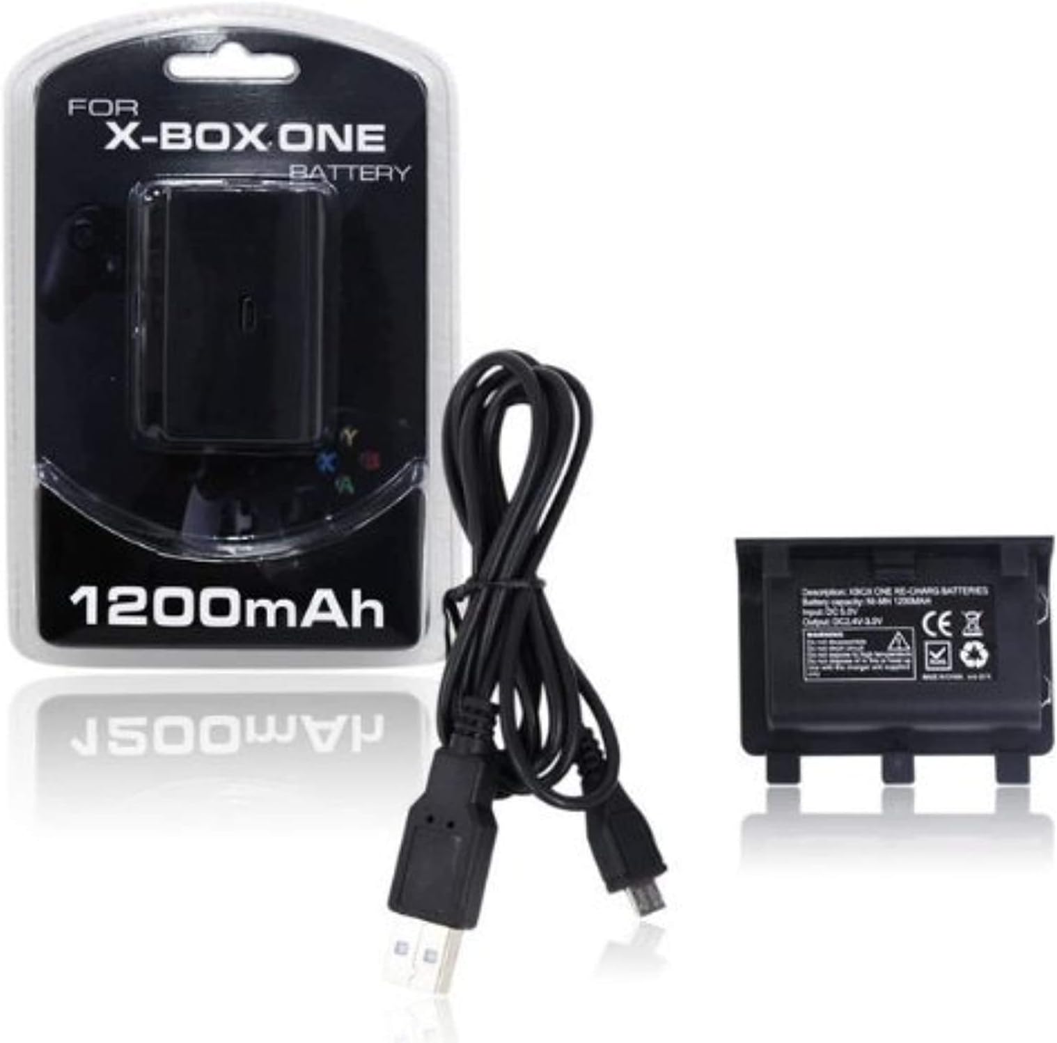 Xbox One Rechargeable Controller Battery kit - Plug and Play -1200 mAh