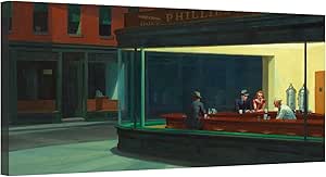 Fine Art Prints Edward Hopper Nighthawks - Stampa Artistica Da Parete Con Cornice, 45,5 X 50,5 Cm : Edward Hopper - Foto 8