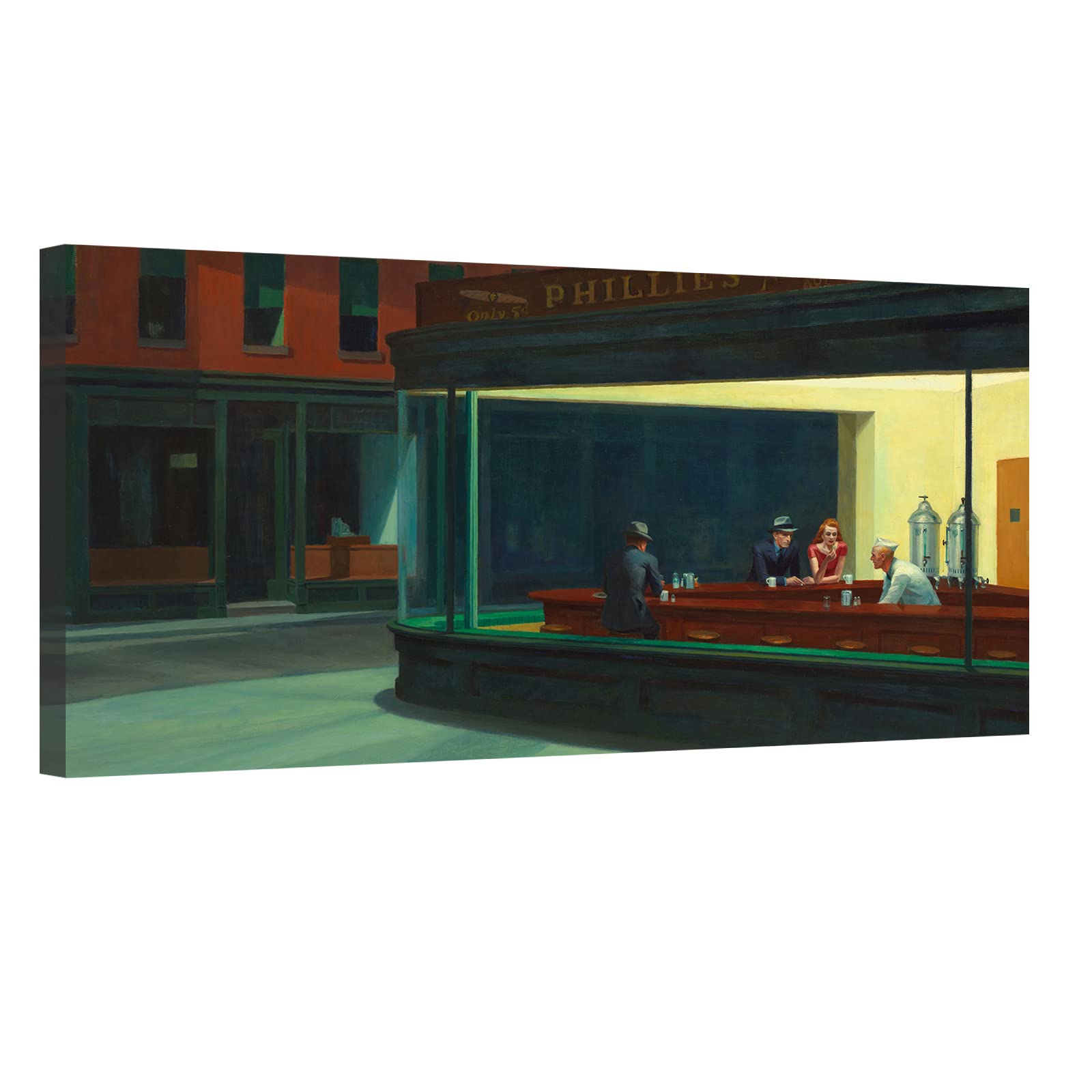 canvashop Quadro Edward Hopper Nighthawks Nottambuli Cm 100X50