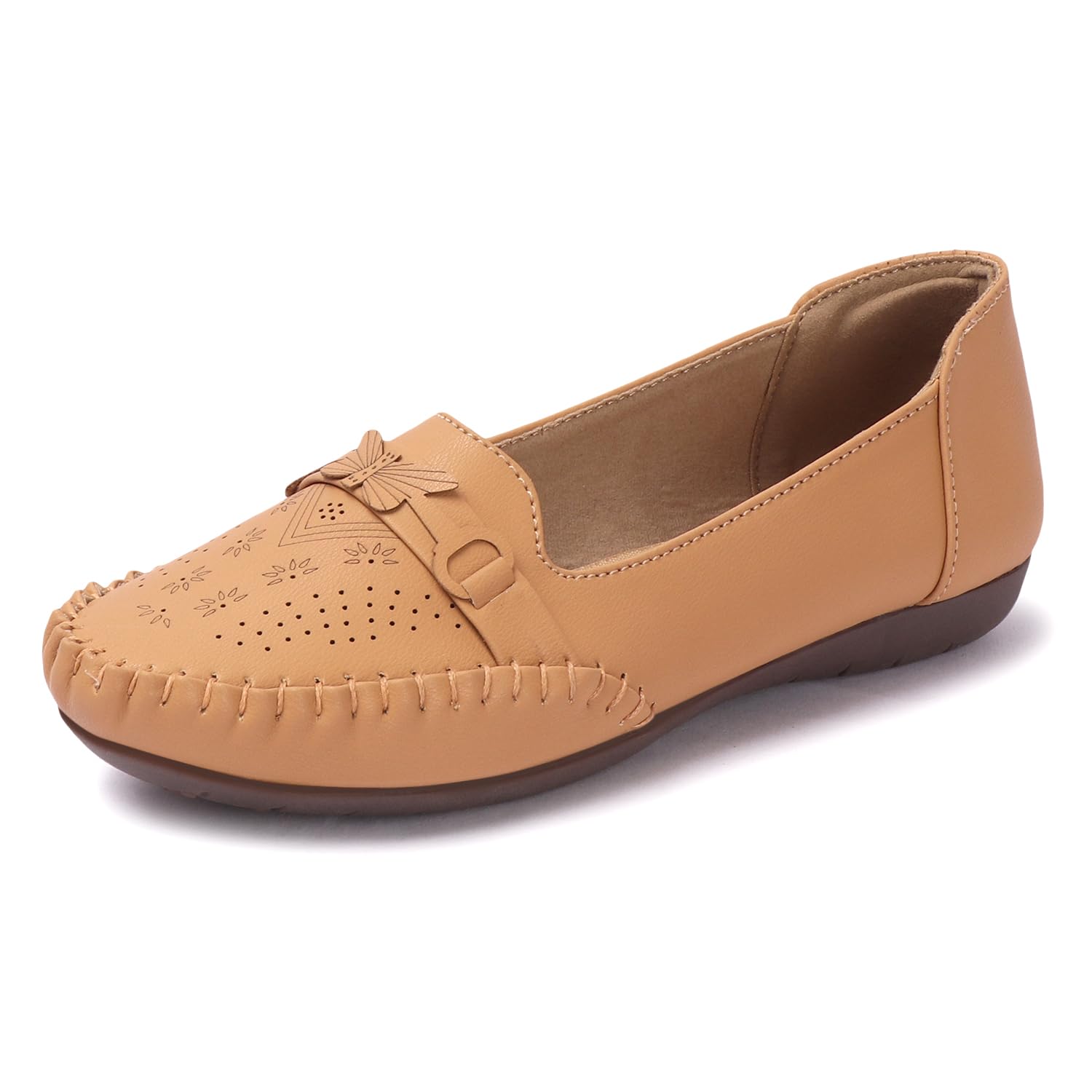 Women's Floral Bow Loafer Shoe-image-44