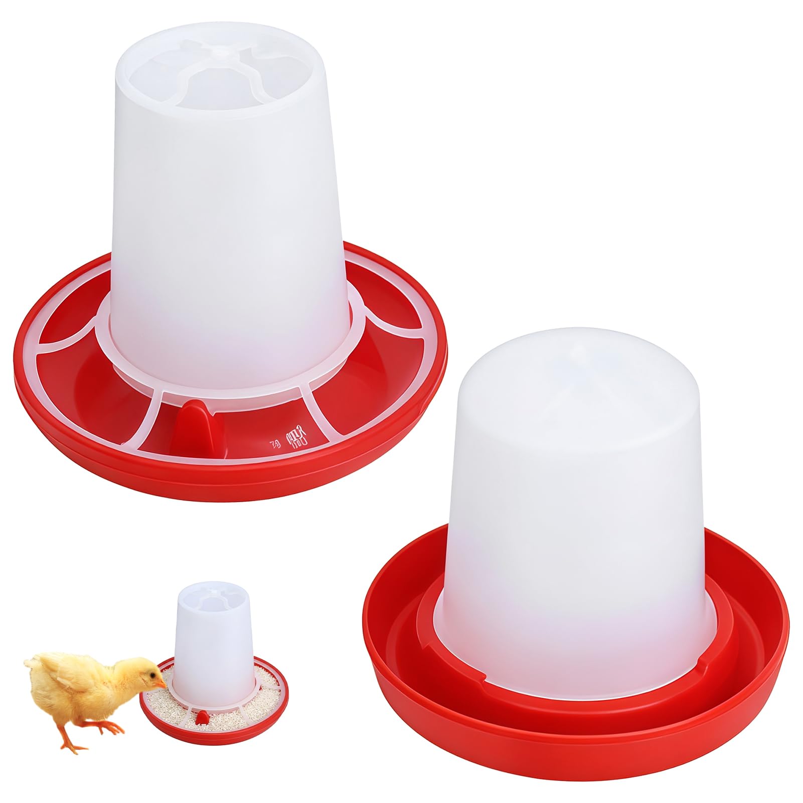 Abreuvoir et Mangeoire Poules, 2PCS Distributeur Eau Poule et Mangeoire Poule, Abreuvoir Poules et Abreuvoir Poussin, Kit Alimentation Volaille pour Jardin, Poulailler et Élevage