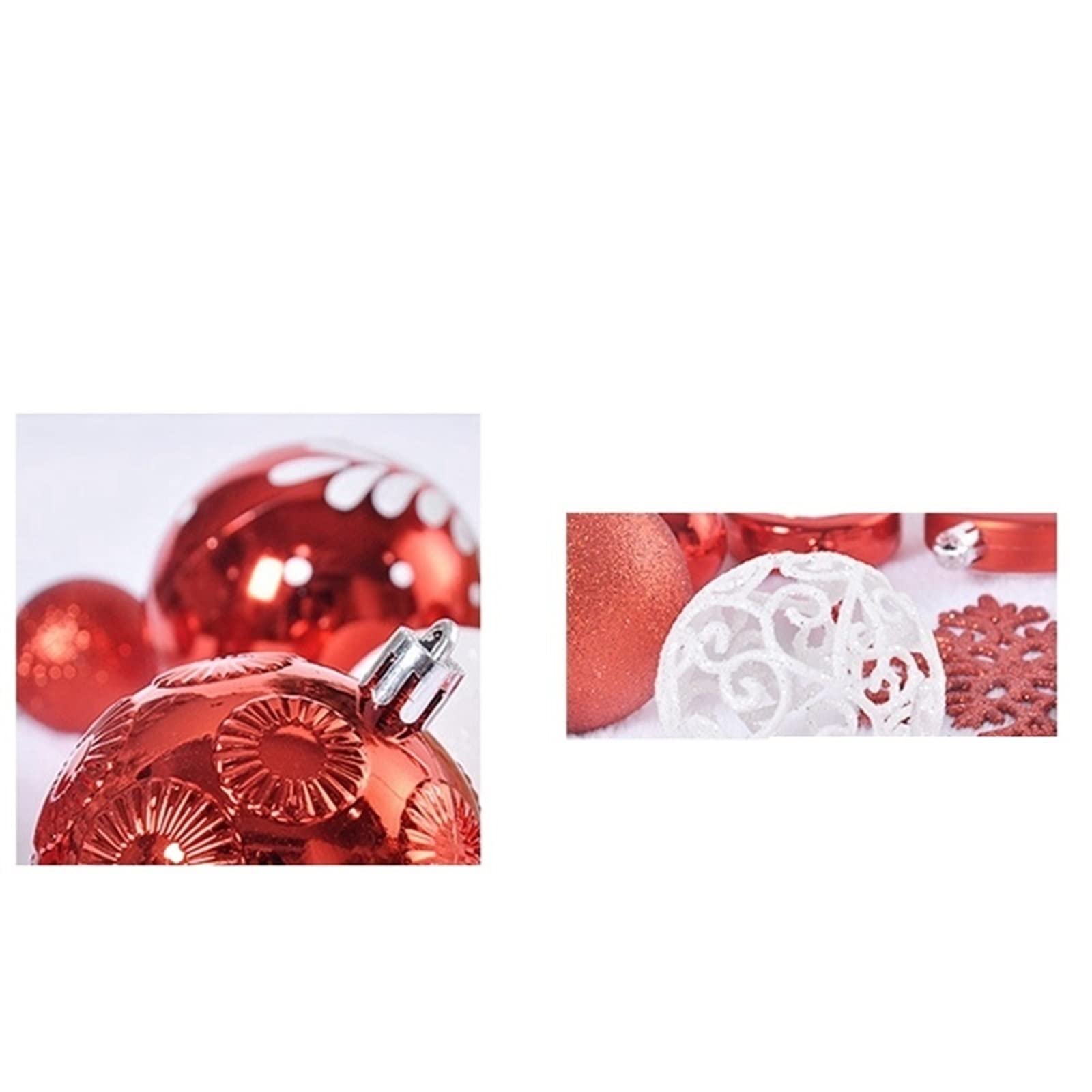 INEOUT 13 0pcs Adorno de Navidad Bola árbol de Navidad electroplacante Bola de plástico Adornado Pintado de árboles de árbol Bola de Estrella (Color : Redwhite)