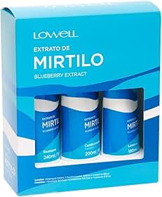 Kit Lowell Extrato De Mirtilo Blueberry Shampoo 240ml + Condicionador 200ml + Leave In 180ml