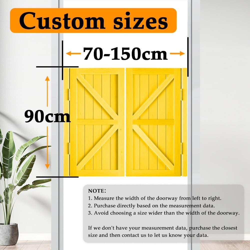 Porte Basculanti Per Bar, W 70-150cm, Porte Oscillanti Di Chiusura Automatica, Doppia Porta In Legno Di Pino, Porte A Mezza Vita Per Ingresso Cucina Bar Pub
