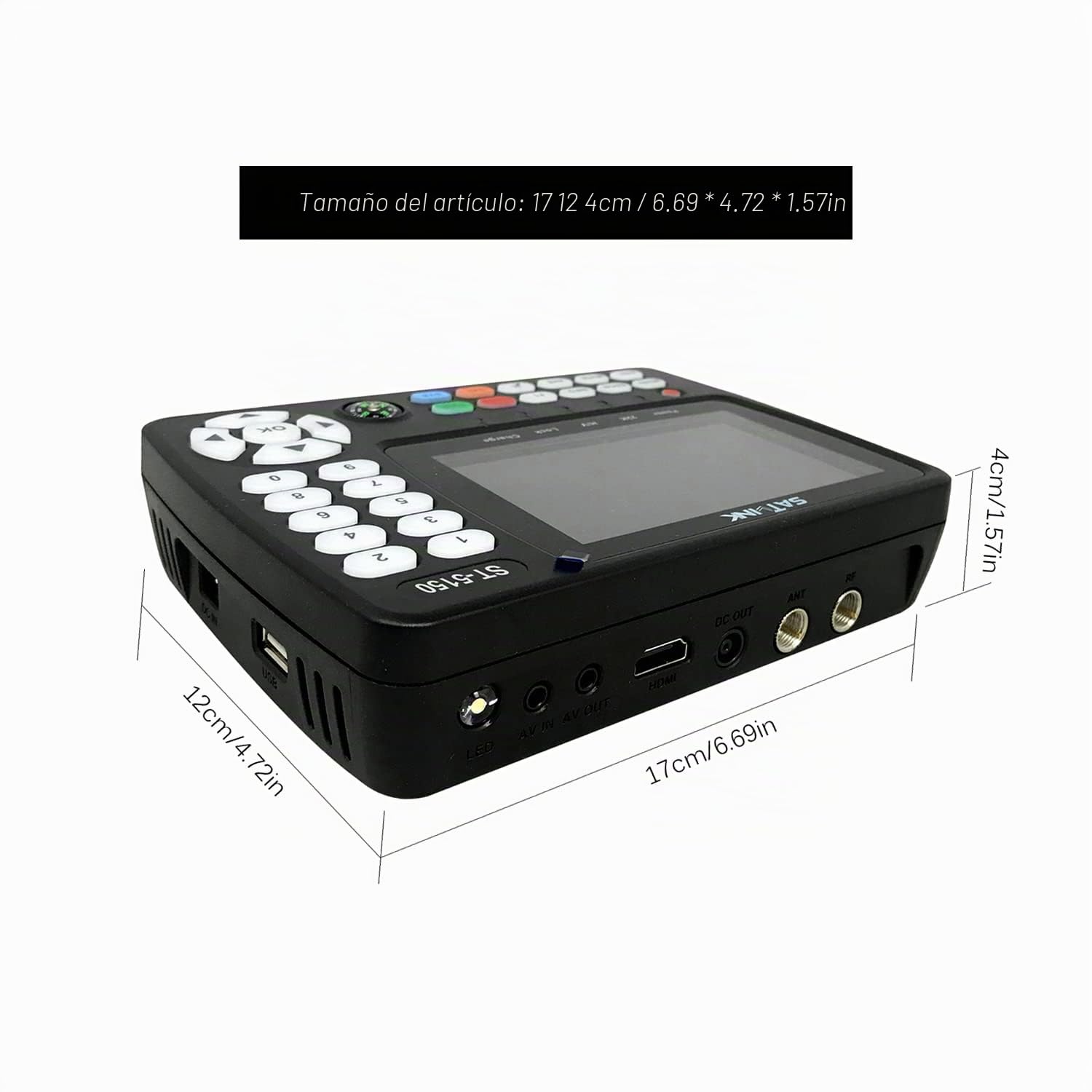 Buscador de Satélite, ST-5150 DVB-S2 / T2 / C COMBO Buscador de señal de TV por satélite Medidor de señal digital portátil Buscador de satélite H.265 HEVC MPEG-4 Pantalla TFT-LCD de 4,3