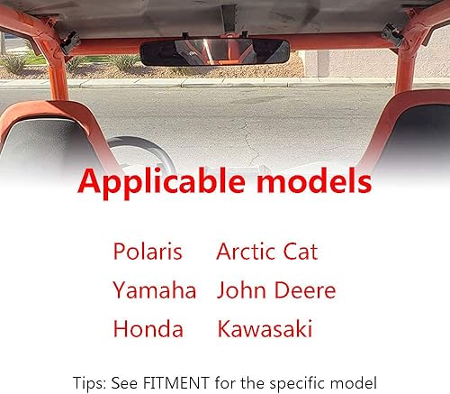 Miniatura 7 de UTV Espejo retrovisor de 15 pulgadas con abrazadera de 1.75 pulgadas de repuesto para Polaris RZR Ranger 800 XP 1000 Turb Rhino YXZ Arctic Cat