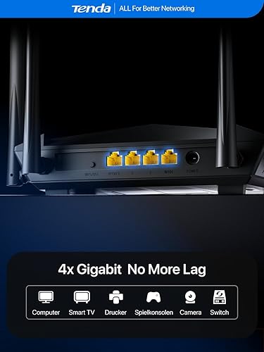 Miniatura 9 de Tenda Router AC10 Smart Gigabit Wi-Fi AC1200 de doble banda  Router de Internet inalámbrico de alta velocidad  Cobertura de largo alcance  Control