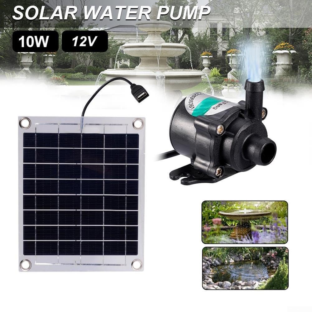 Fontana Solare da 12V 10W con Interruttore di Regolazione, Kit Pannello Solare per Piscina, Bagno per Uccelli Interno/Esterno e Piccolo Stagno