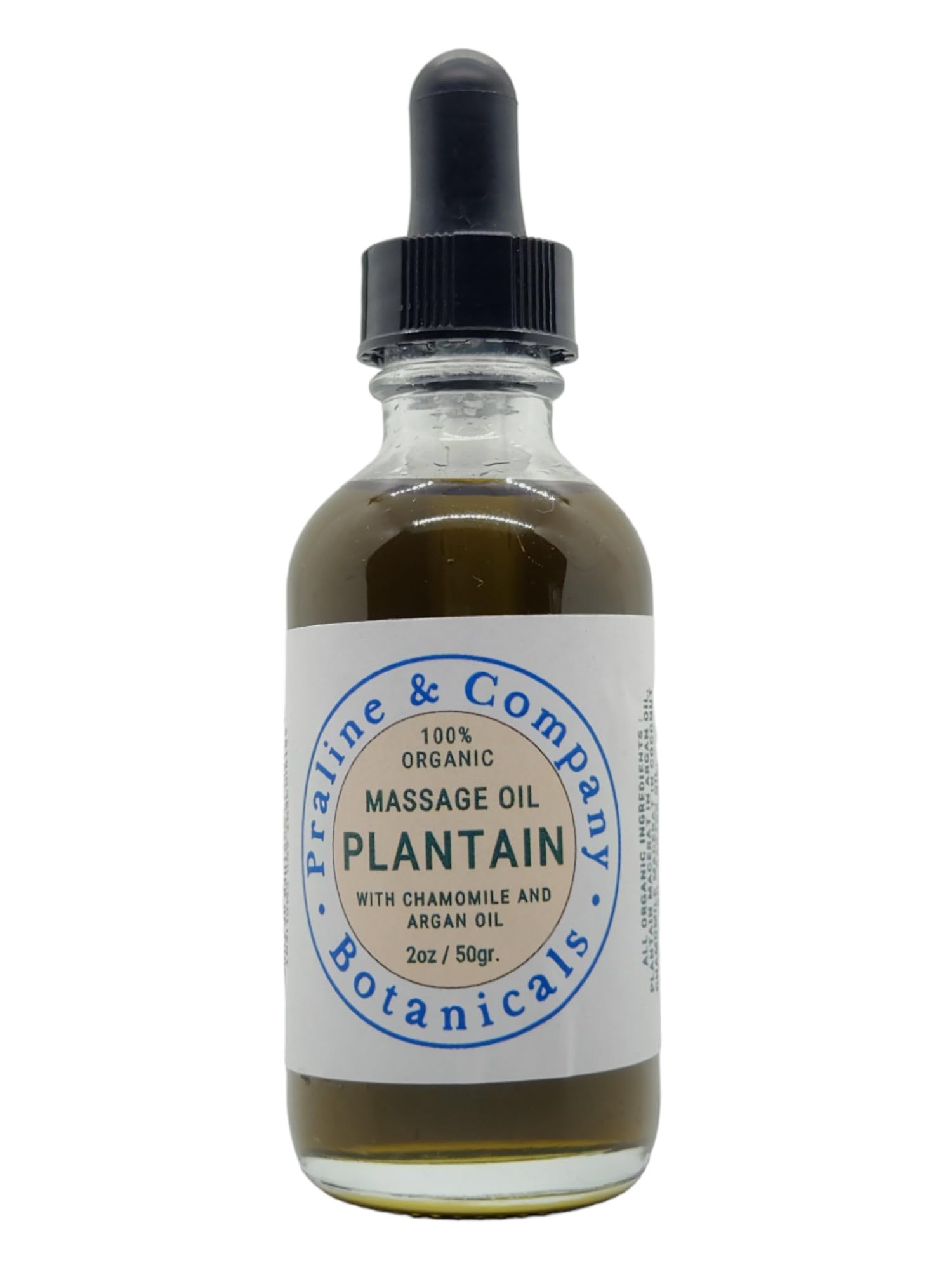Plantain Massage Oil for Deep Relaxation and Wellness - Body Massage Oil with 100% Organic & Natural Ingredients - Handcrafted Body Oil with Plantain Leaves, Argan Oil & Chamomile - 2oz