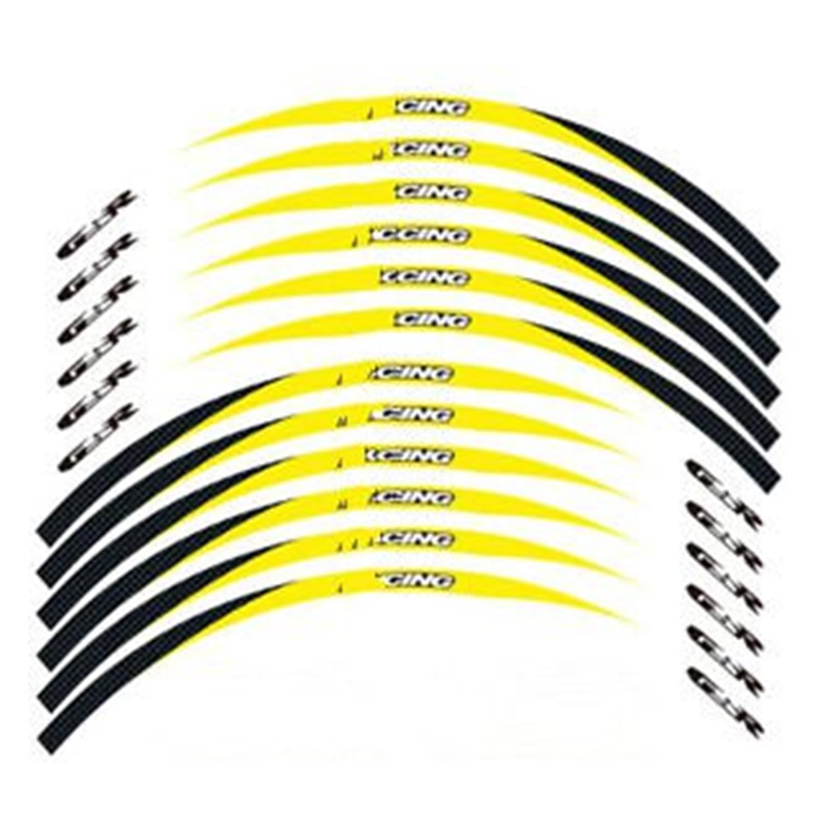 Hub Decals Rim for S&uzuki GSR400 GSR600 GSR750 for GSR 400 for 600 for 750 Motorcycle 17inch Wheel Sticker Decal Reflective Rim Stripe Tape(Yellow 1)