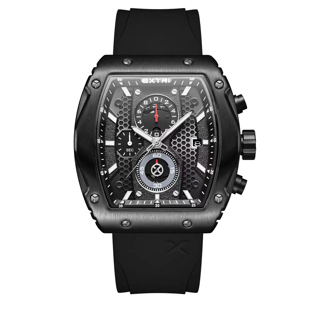 Extri Analog Chronograph Watch - for Men Sqaure | Casual Formal Waterproof Chronograph Watches for Men|Anniversay,Birthday Gift Watch for Men (B0CYQC495P) Amazon Price History, Amazon Price Tracker
