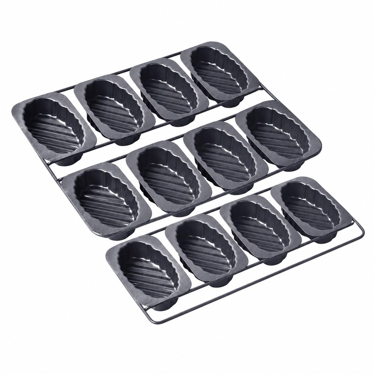 Paquete De 2 Moldes Ovalados Para Tartas De 8 Cavidades,Antiadherente | Revestimiento antiadherente para una fácil liberación, resistente al calor hasta 230 grados
