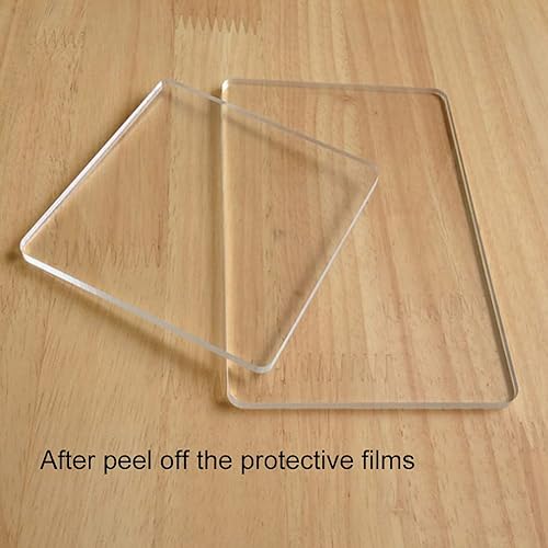 Miniatura 6 de Tabla de soporte de lámina acrílica de 2 piezas para manualidades de arcilla, rectángulo y cuadrado, transparente, placa de presión para