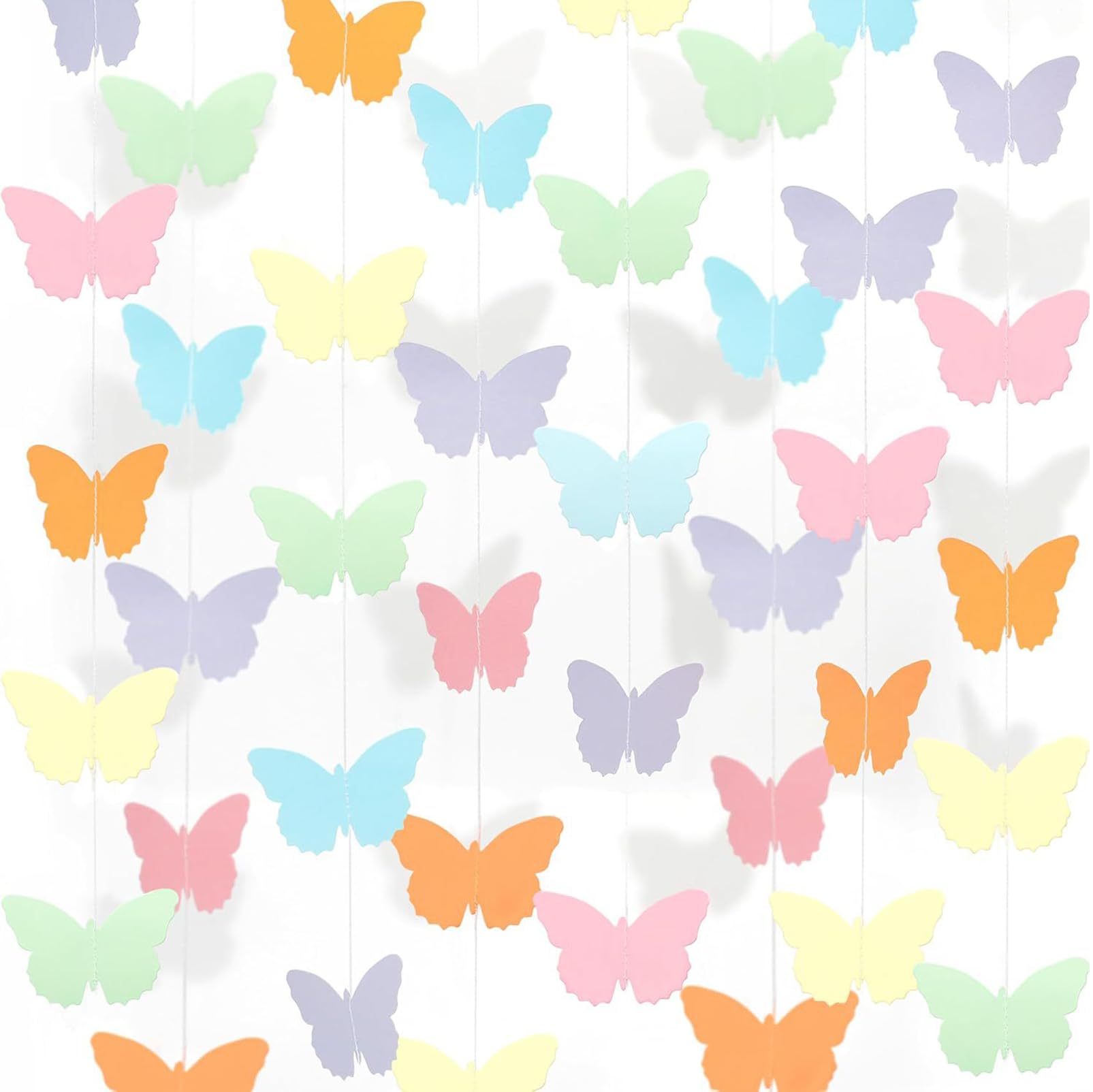 4m Macaron-coloured Butterfly Bunting for Parties