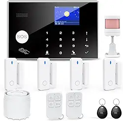 TUGARD Sistema De Alarme Sem Fio Wi-Fi Para Segurança Residencial, Sistema De Alarme Tuya Smart Home Security Diy Sem Mensalidade, Sistema De Alarme De Porta Compatível Com Alexa/Google Assistant, A