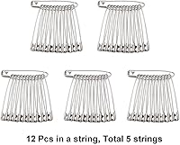 Vista 5 de 60 pines de seguridad grandes, duraderos, resistentes al óxido, acero niquelado tamaño 4, 2.2 pulgadas/2.165 in