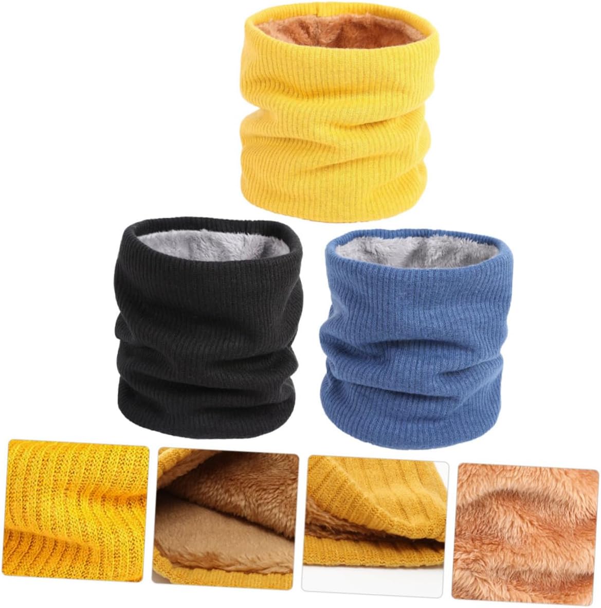 3pcs Scarf for Men Women Soft Fleece Neck Warmer for Outdoor Activities Windproof and Comfortable Fashionable Solid Colors