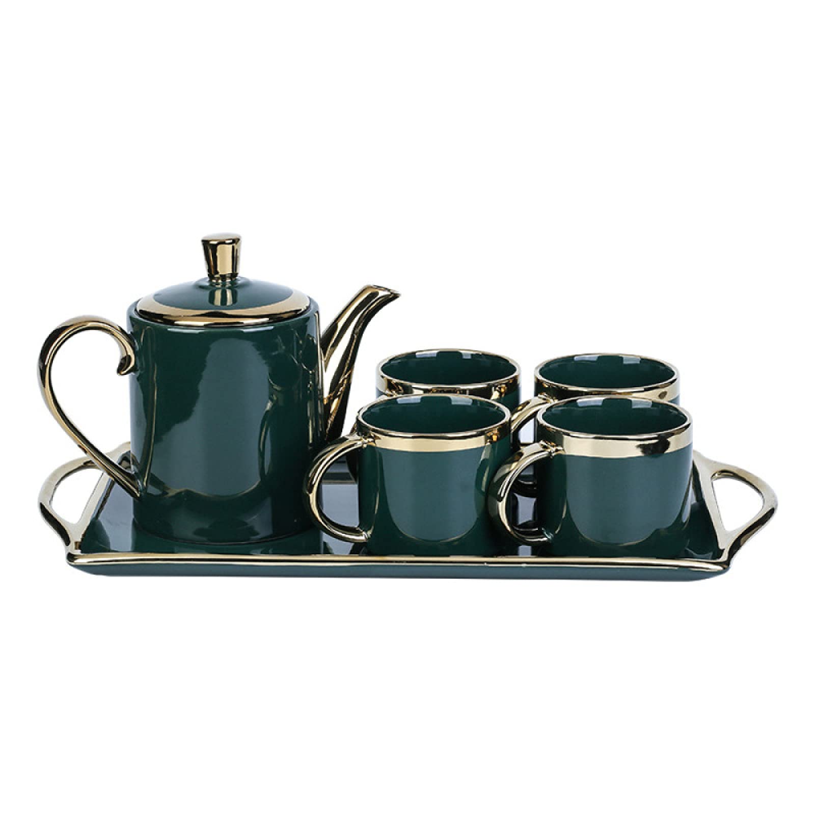 Servizio da tè in porcellana per adulti Servizio da tè per Teiera Pomeriggio, 4 tazze da caffè per la casa, 6 pezzi (5 pezzi) (6 pezzi)