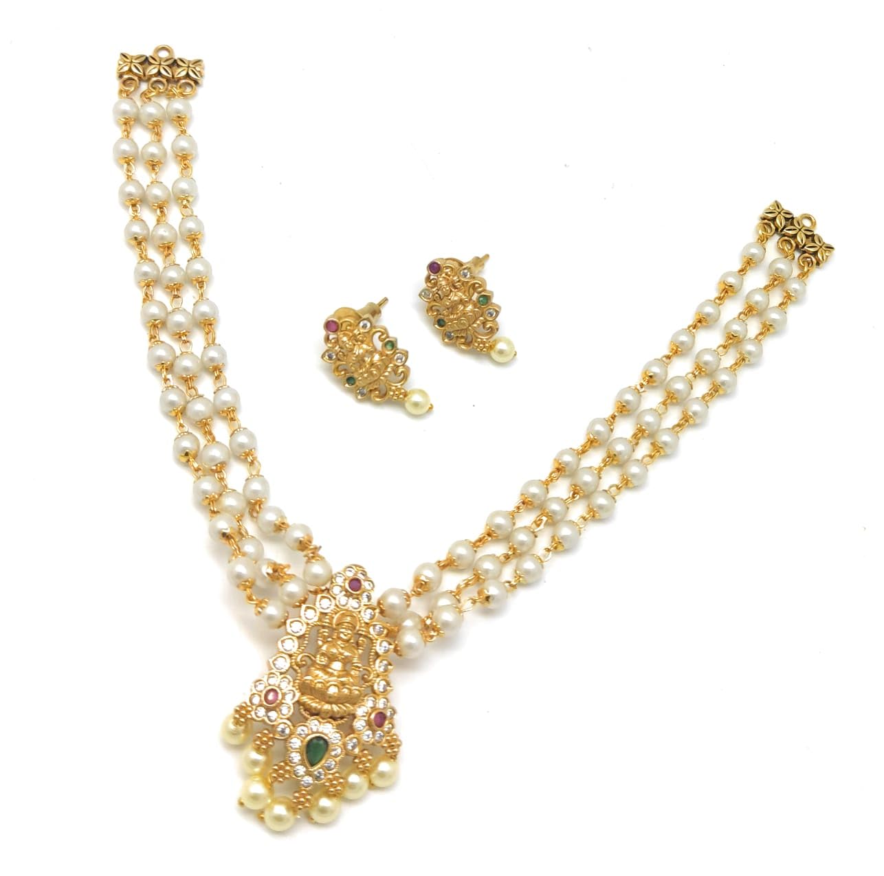 Adc fashions antique Lakshmi small white beads choker with earring for women (white) (B0CG9DQVRH) Amazon Price History, Amazon Price Tracker