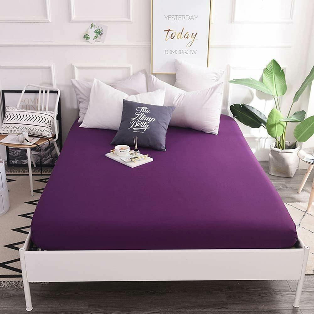 Extra Deep 40cm Fitted Sheets Easy Care Polycotton Cotton Rich Deep Fitted Bed Sheets (Berry, Single)