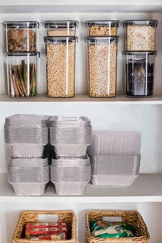 Miniatura 7 de Moldes de papel de aluminio con tapas, forros de cesta para freidora de aire para Ninja Foodie DZ401 DZ201, recipientes de almacenamiento de