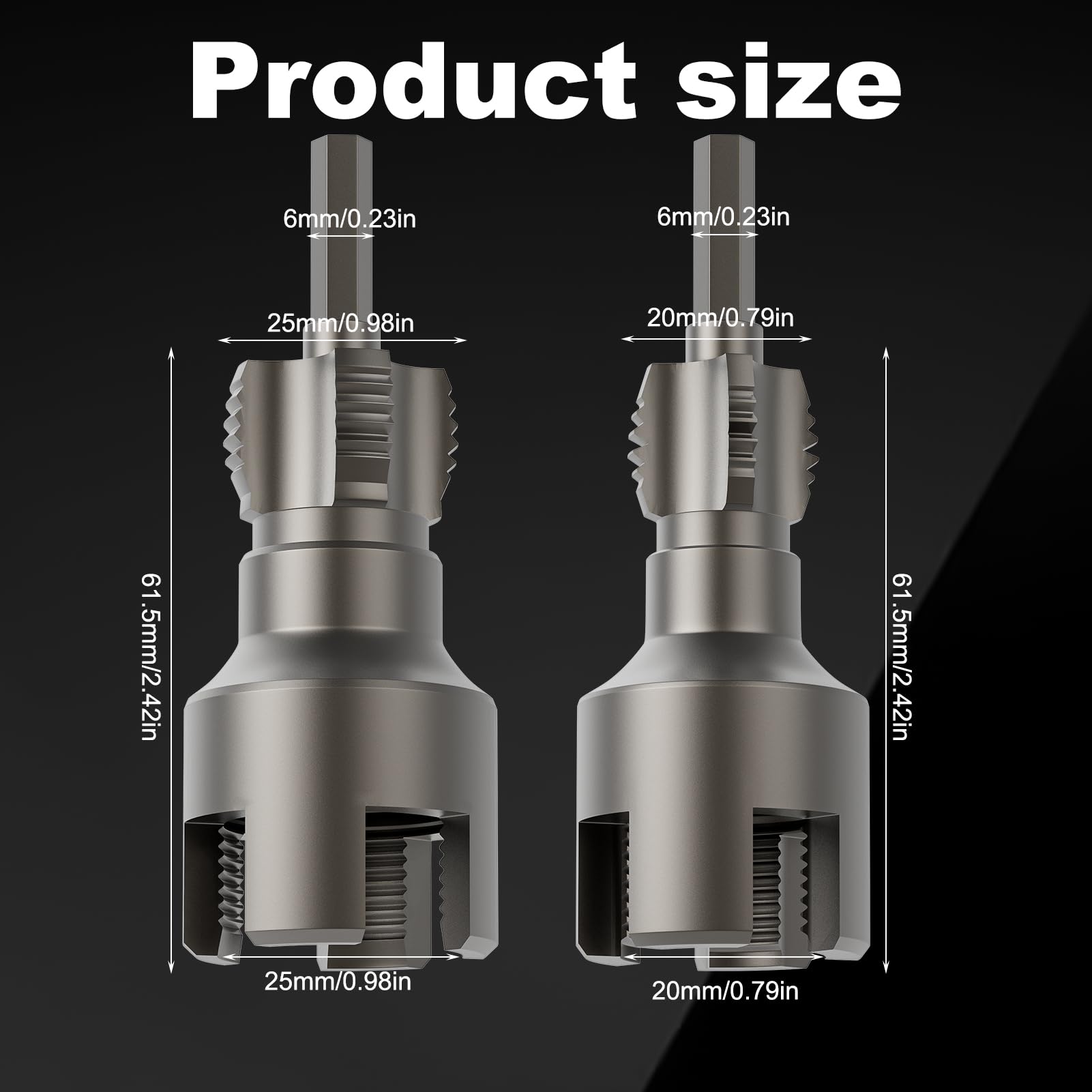2025 New Integrated Internal & External Pipe Threading Tool,Pipe Sizes Rethreading Tool Works with 1/2