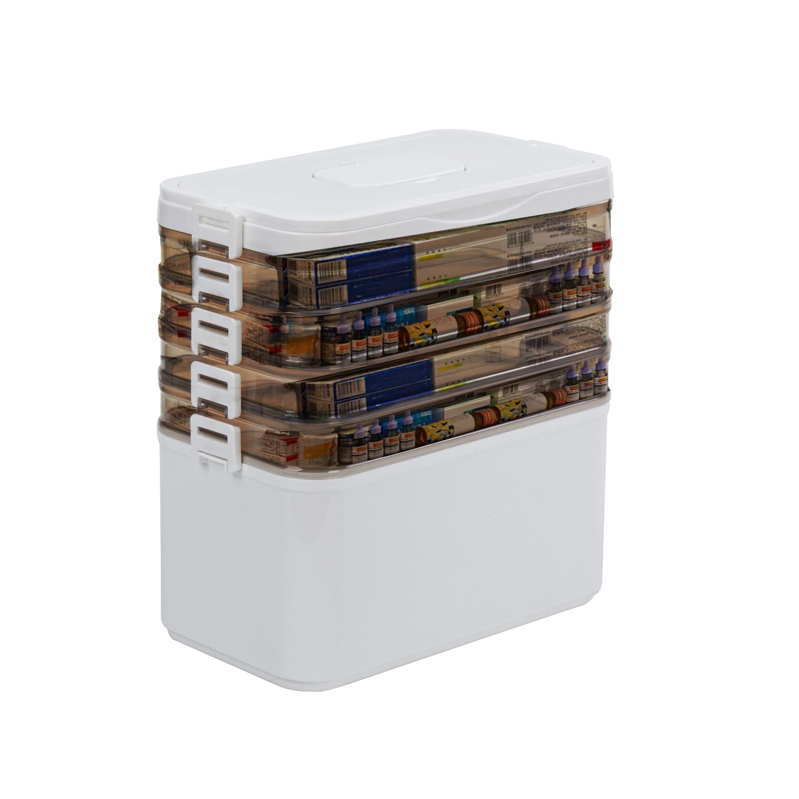 Trintion Medicine Storage Box Organizer For Cabinet First Aid Storage Box With Handle