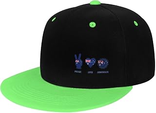 Peace Australia Australians Flag Snapback Hat for Men Women Flat Bill Brim Hat Baseball Cap Adjustable
