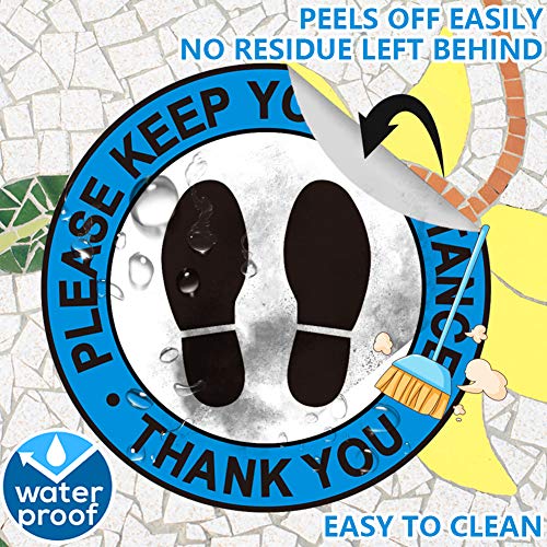 Social Distancing Floor Decals Stickers-12 Pack 12" Stand Floor Decal-Safety Floor Sign Marker-Waterproof Adhesive Anti-Slip Lamination Easy To Clean For Crowd Control Guidance, Pharmac #TOP2